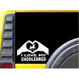 EZ-STIK Saddlebred Hands Heart Sticker k008 8 inch American Saddlebred Horse Decal