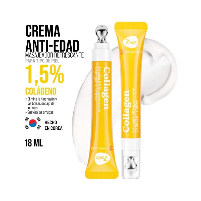 Crema para Ojos Cólágeno 7days Reafirmante y Lifting, 18 ml
