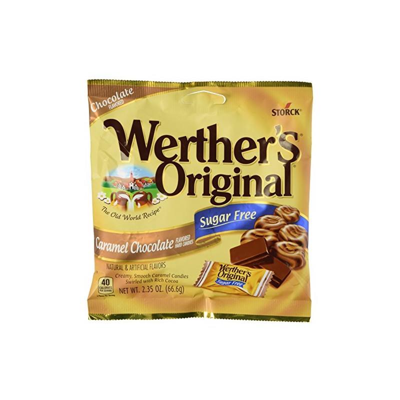 Werther's Original Caramel Chocolate Sugar Free Hard Candies 2.35 oz