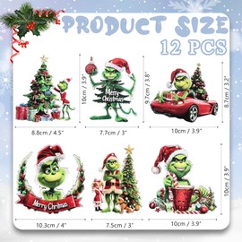 Christmas Hanging Ornament, Christmas Decorations, 12 Pcs Unique Cute Wooden Ornaments, Christmas Tree Decorations For Xmas Home Party, Christmas Decorations Tree Enhances Holiday Spirit