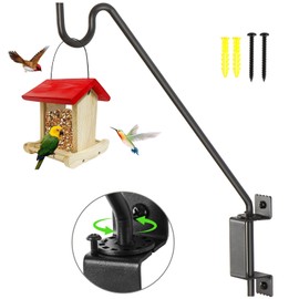 AILIN YELOKIE Heavy Duty 16" Deck Hook - 360° Swivel Plant Hanger with 12 Positions, Rust-Proof Steel Bracket for Bird Feeders/Pole & Hanging Plants