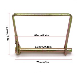 10 Pieces Wire Lock Pin, 1/4 Inch Trailer Coupling Pin Hitch Pin, Heavy Duty Safety Coupler Pin Shaft Locking Pin for Garden Lawn Farm Trailer Trucks (Square, Gold)