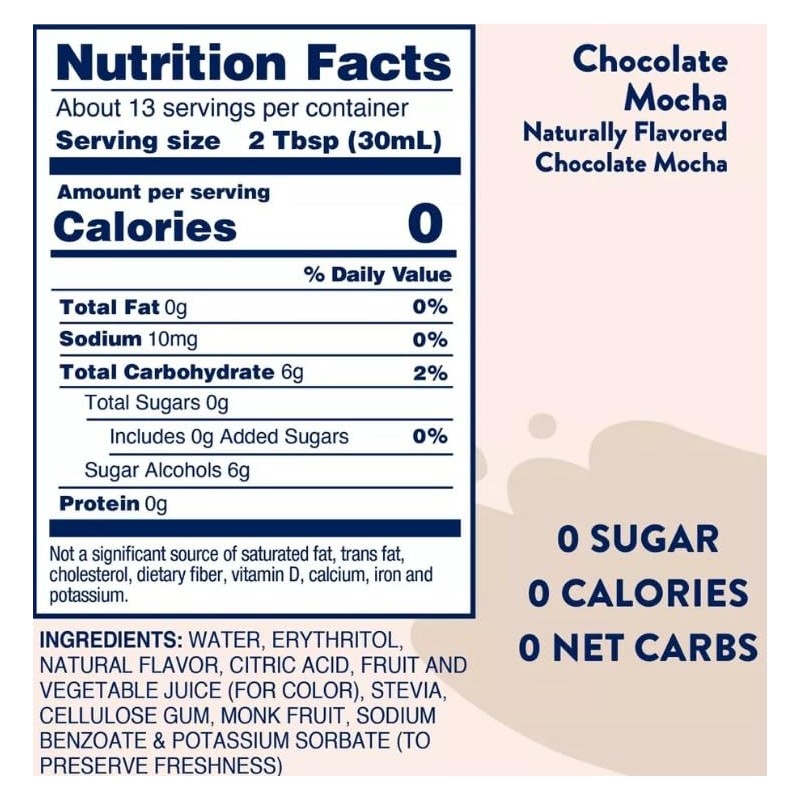 Skinny Chocolate Mocha Syrup, Sugar Free, 12.7 Ounces (2 Pack)