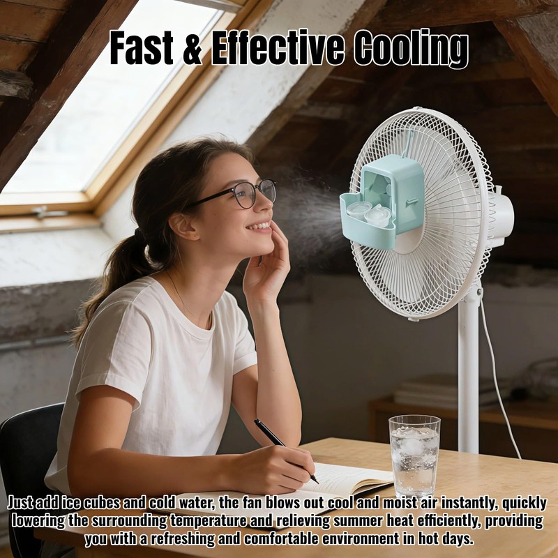 Portable Fan Cooling Attachment - No-Drill Ice Box Fan Cooler