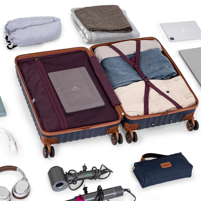 Cosbarn Luggage Sets 5 Piece with TSA Lock Spinner Wheels,