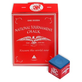 Silver Cup National Tournament Pool cue Billiard Premium Chalk - ONE Dozen (Blue)