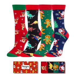 HAPPYPOP Christmas Gifts Stocking Socks for Adult - Secret Santa Gifts for Men Women, Xmas Stocking Stuffers for Teen Boys Girls