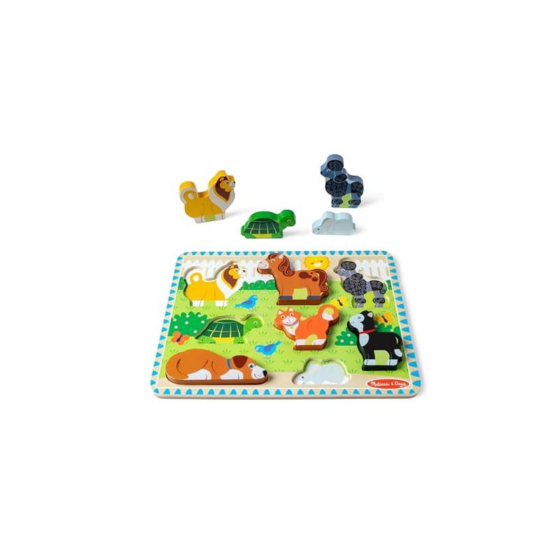 Melissa Doug - Pets Chunky Juego Puzzle con 8 Piezas,