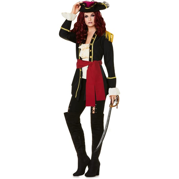 Bonny Pirate Captain Women's Costume Medium 10-12 Red
