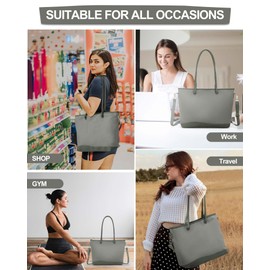 Green Tote With Purse Toiletry Bags for Women, Ladies Teacher Briefcase Work 14 Laptop Beach Handbag, Large Capacity Computer Bag for Business, Office, Travel, Casual