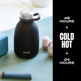 S'well Stainless Steel Roamer Bottle, 40oz, Onyx, Triple Layered Vacuum Insulated Containers Keeps Drinks Cold for 48 Hours and Hot for 16, BPA Free