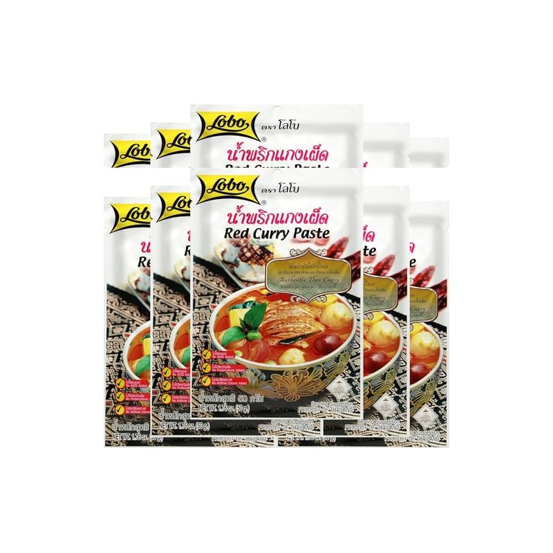 Lobo Thai Red Curry Paste - No MSG, No Preservatives,