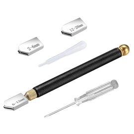 ANBOO Glass Cutter 2 mm - 20 mm Cutting Head, Glass Cutter for Glass Cutting Tiles Mosaic Mirrors Window Glass Tile Cutter with 3 Carbide Cutting Heads