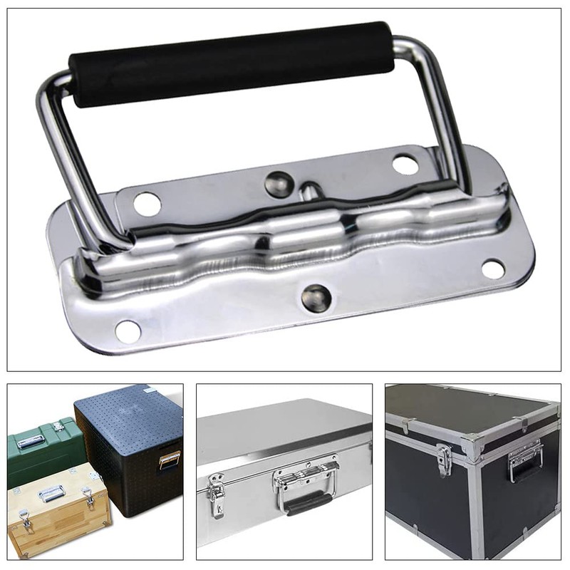 JIEDALIN Stainless Steel Drop Ring Pull Handle Spring Folding Handle