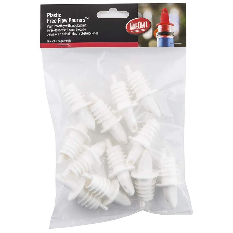 Tablecraft 35W White Free Flow Liquor Pourer 12 / CS