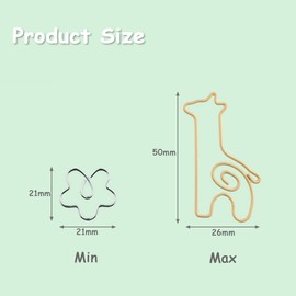 Pack of 30 Paper Clips YUTOU Cartoon Colourful Animal Design Paper Clips Metal Paper Clips Bookmarks Creative Design Paper Clips for Bookmarks Office School Notebook (Style Random)