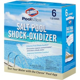 Clorox® Pool&Spa™ Salt Pool Shock-Oxidizer, Chlorine-Free Shock Oxidizer, Eliminates Organic Contaminants and Clears Cloudy Water (6-Pack)
