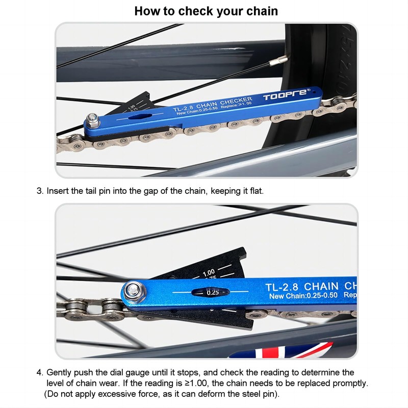 Mimoke Bicycle Chain Gauge Wear Measuring Ruler Mountain Road Bike