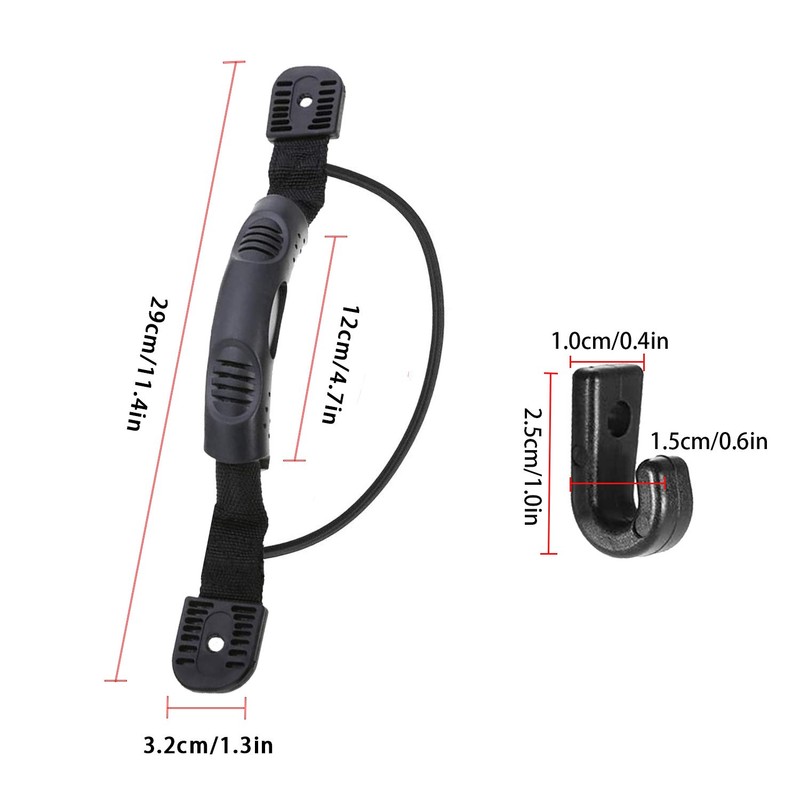 2 Pcs Kayaks Canoe Side Mount Handles Replacement with Bungee