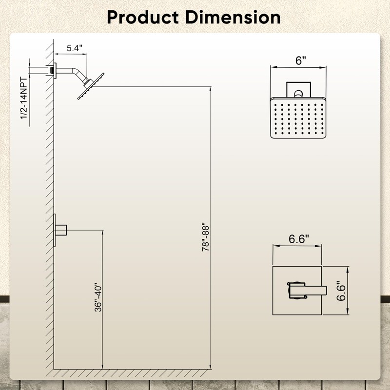 Replacement for Delta Faucet Shower Trim Kit 14 Series, Bathroom