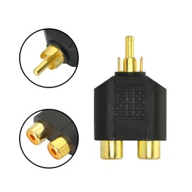 YACSEJAO RCA Y Splitter Adapter Gold Plated RCA 1 Male to 2 Female Y Splitter Connectors for Subwoofer, Car Radio, Amplifier, TV, Digital Audio Etc（4Pack）