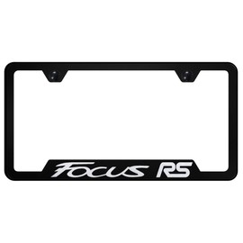 Au-TOMOTIVE GOLD Laser Etched Logo Cut-Out License Plate Frame for Ford Focus RS (Black)