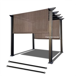 Alion Home Universal Breathable Pergola Shade Cover – Pergola Replacement Canopy – Outdoor Adjustable Shade Cover with Heavy Duty Weighted Metal Rods (16' x 9', Mocha Brown)
