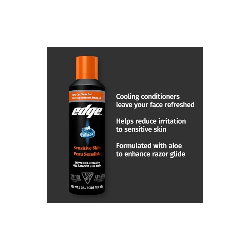 Edge Shave Gel for Men Sensitive Skin - 7 Ounce