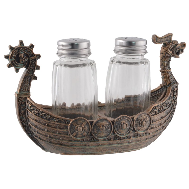 Nordic Salt and Pepper Shakers "Drakar" - Viking Ship with