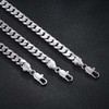 HIMSTORY Silver Bracelet for Men, 7mm 925 Sterling Silver Cuban