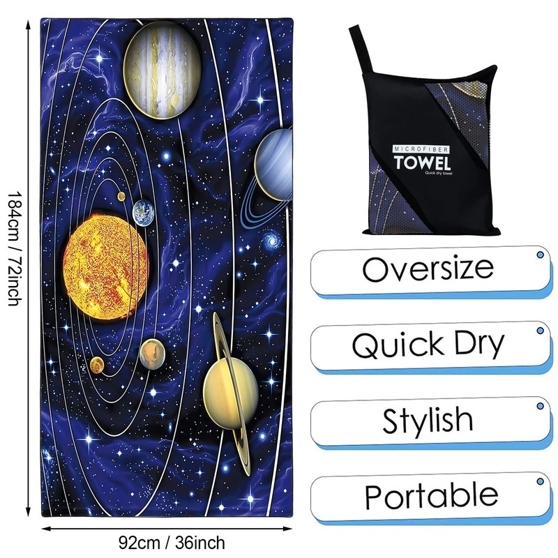 Zomer Beach Towel Large 90 x 180 cm Quick-Drying Microfibre