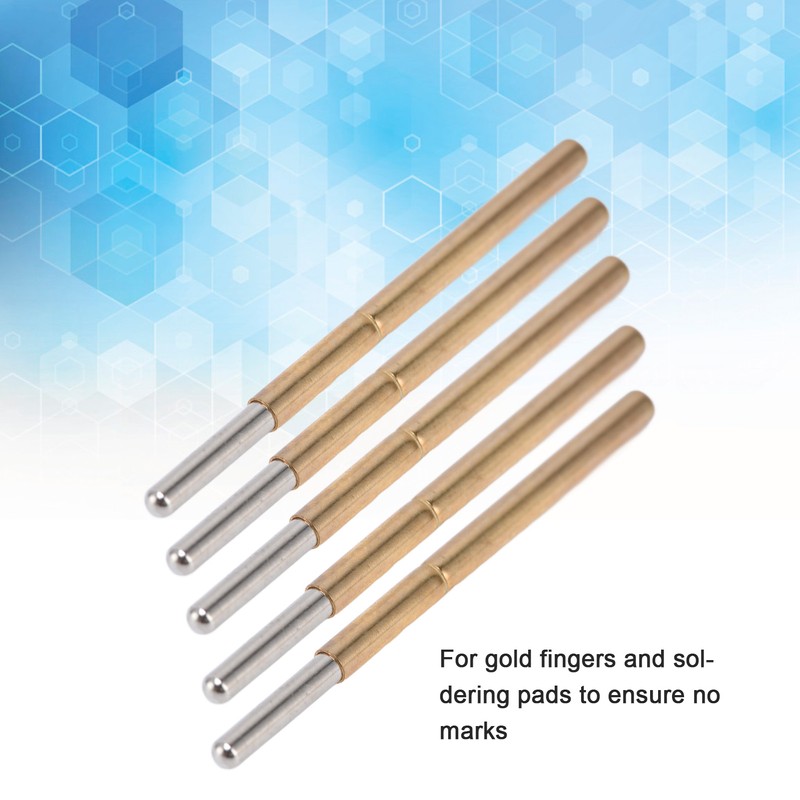 100PCS Spring Test Contact Probes Brass Stainless Steel Round Head