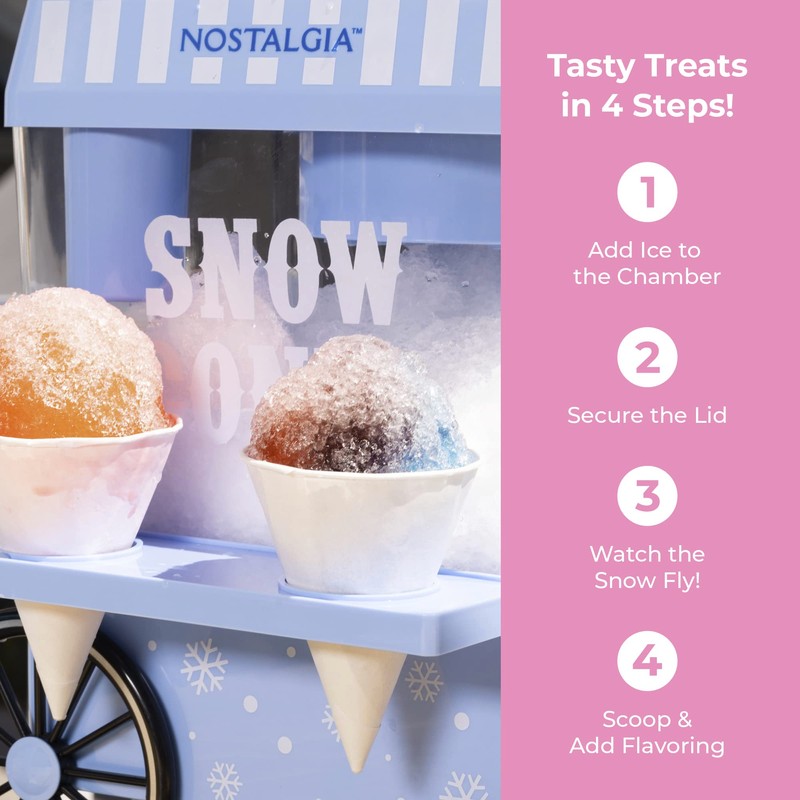 Nostalgia Snow Cone Shaved Ice Machine - Retro Table-Top Slushie
