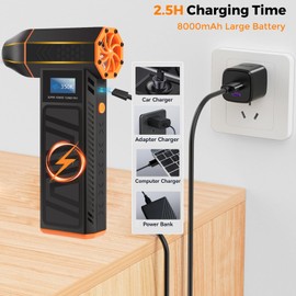 Hovinke Mini Blower-350000RPM 3-Gear Adjustable Electric Duster with LED Display and Light, Rechargeable Electric Air Broom Dust Blower for Keyboard, Car, Replace Compressed Air Can