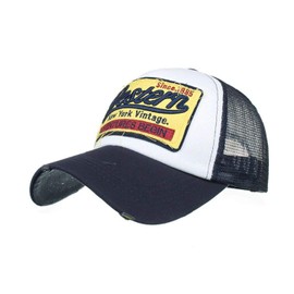 HUA YANG Trucker Caps Men's Baseball Cap Baseball Cap Mesh Cap Baseball Cap with Cotton Spring / Summer Adjustable Sports Cap, navy blue