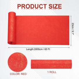 PATIKIL Chinese Xuan Paper Roll 65Ft x 9.1 Inch Half Raw Ripe Chinese Calligraphy Practice Paper Chunlian Duilian Couplets, Red