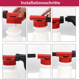 Vixzoid Foam Gun Car Foam Lance 900 ml Foam Cannon Adjustable Foam Gun for Garden Hose Foam Sprayer for Car Wash, Home, Garden Washing (Red)