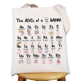 G2TUP Homeschool Mama Tote Bag Stay At Home Mom Gifts Homemaker Shopping Bag SAHM Tote Bag (TheABC)