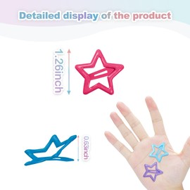 ELANE 64 Pcs Small Star Snap Hair Clips for Women Girl,Cute Hair Barrettes for Women Fine Thin Hair Accessories (Mix-colors)