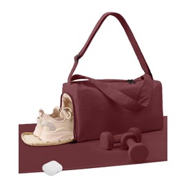 Large Gym Bag for Women with Shoes Compartment, Stylish Duffle Travel Bag for Plane, Lightweight Duffle Bag for Women & Men, Sport Gym Tote Bag with Wet Pocket for Yoga, Pilates, Swimming