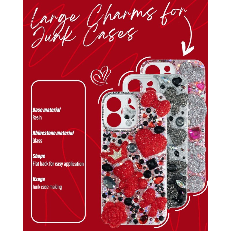 DoDoBeads 22 Pcs Junk Case Charms – Big Black Bling