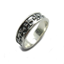 Genuine sterling silver ring solid 925 band Maltese crosses R001796 Empress