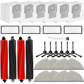 Chrostion Replacement Parts for Roborock Q8 Max+,Q8 Max,Q5 Pro,Q5 Pro+,Q5 Max+ Vacuum Cleaner, 2 set Main Brushes,4 Filters,4 Mop Cloths,6 Side Brushes,6 Dust Bags