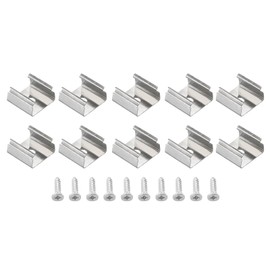 PATIKIL LED Strip Light Clips, 40 Pack Mounting Bracket Fixing Clips Stainless Steel Clamp Holders with Screws for 13mm-15mm Neon RGB Light Cable Ribbon
