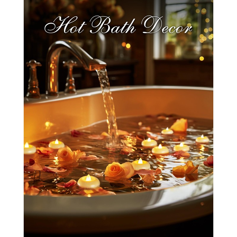 Homemory 24 Pack 2” Flameless Led Floating Candles, 200 Hour