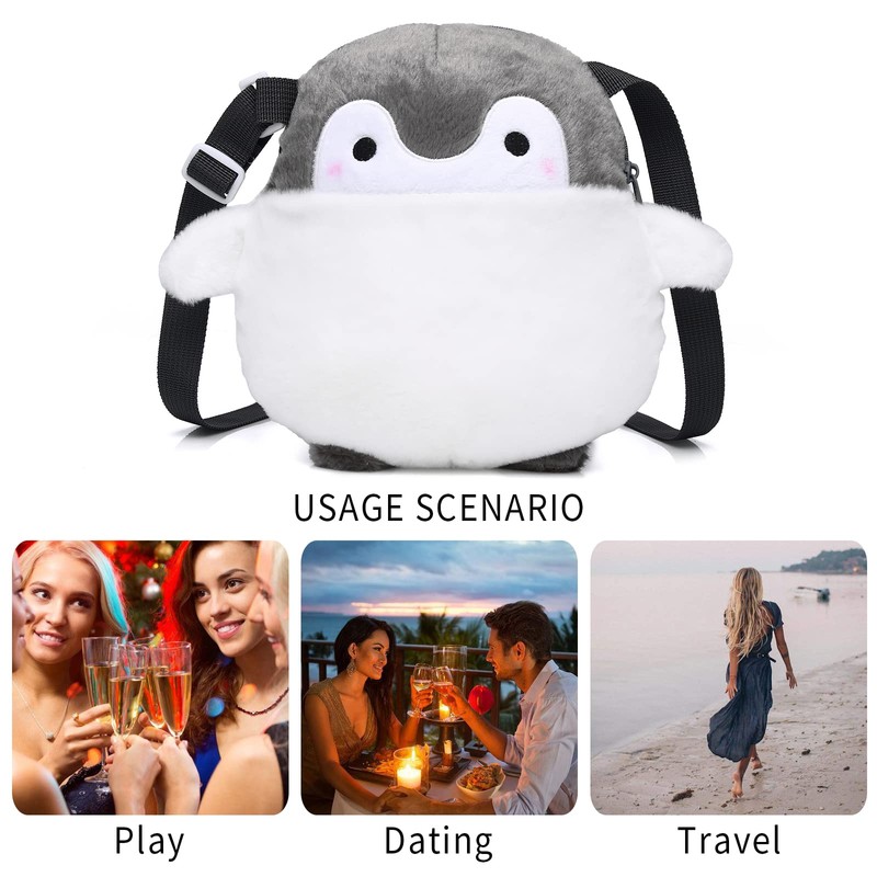 Kawaii - Bolso bandolera para mujer, con correa de cadena,