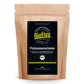 Psyllium Husk Organic 99% 1 kg - Highest Purity - 90% Fibre - Psyllium Husk - Bottled and Controlled in Germany Biotiva