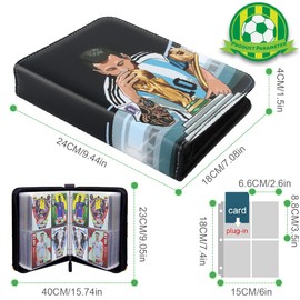 AllLeeGay Trading Card Album for Football Football Trading Card Binder Card Holder Album Trading Card Game Collection with 60 Removable Sleeves 480 Pockets football Card Book (B) AllLeeGay-kace-0001