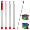 Kimmkco Spin Mop Replacement Handle, 4-Section 30-to-58 inch Mop Stick