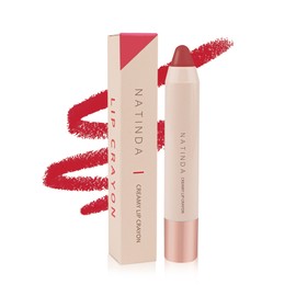 Natinda Creamy Lip Crayon Lipstick Tone Down Deep Red Color 08 Sexy Number One / 나틴다 크리미 립크레용 립스틱 톤다운 딥레드 컬러 08 섹시 넘버 원